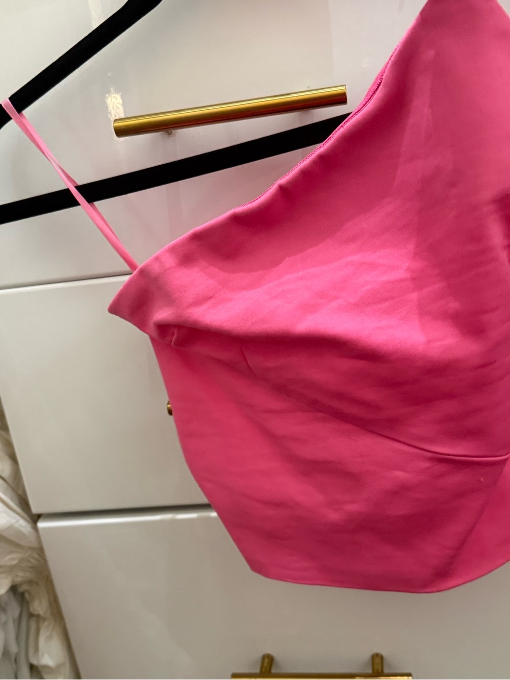 Superdown Hot Pink Strapless Crop Top XS Revolve